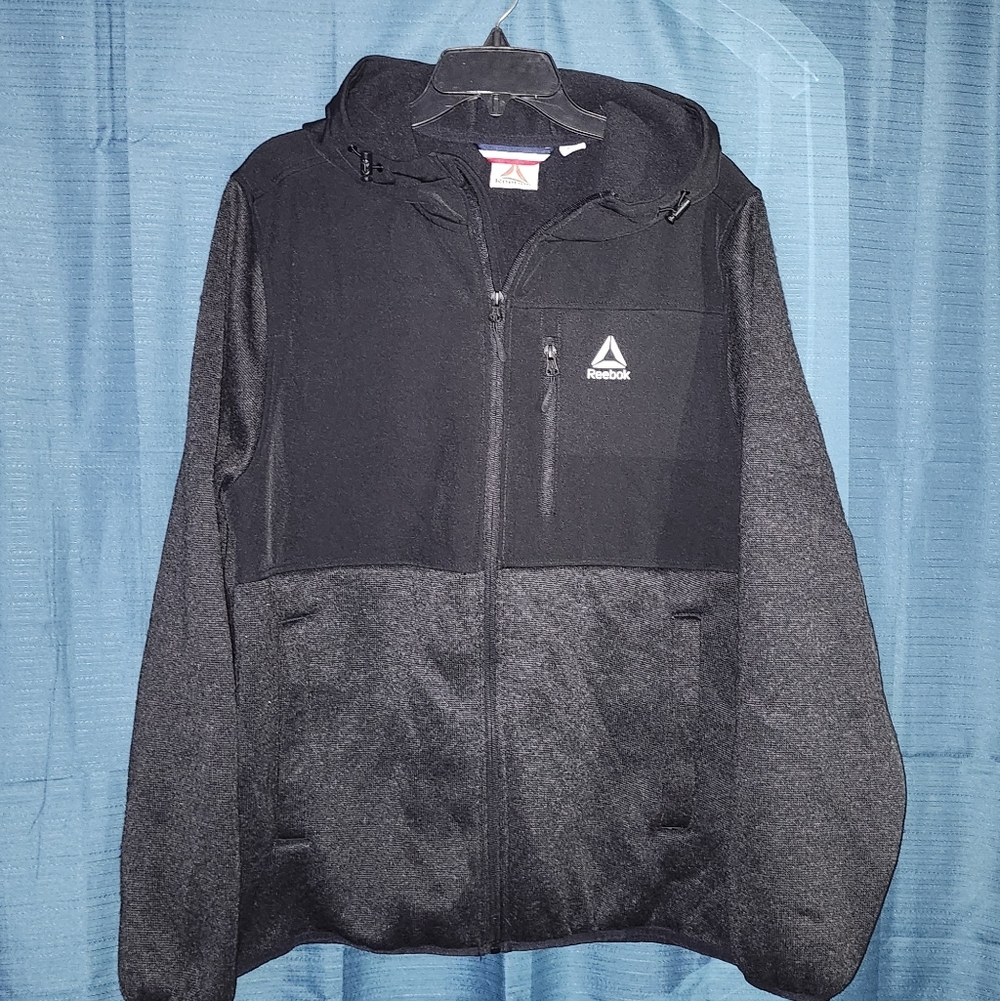 Reebok | Charcoal Black Zip-Up Hoodie - Picture 2 of 6